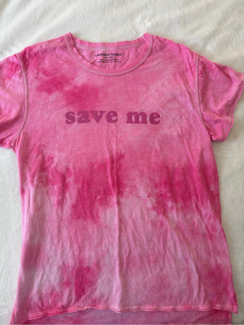 Pink Tie-Dye 'save me' Graphic Tee